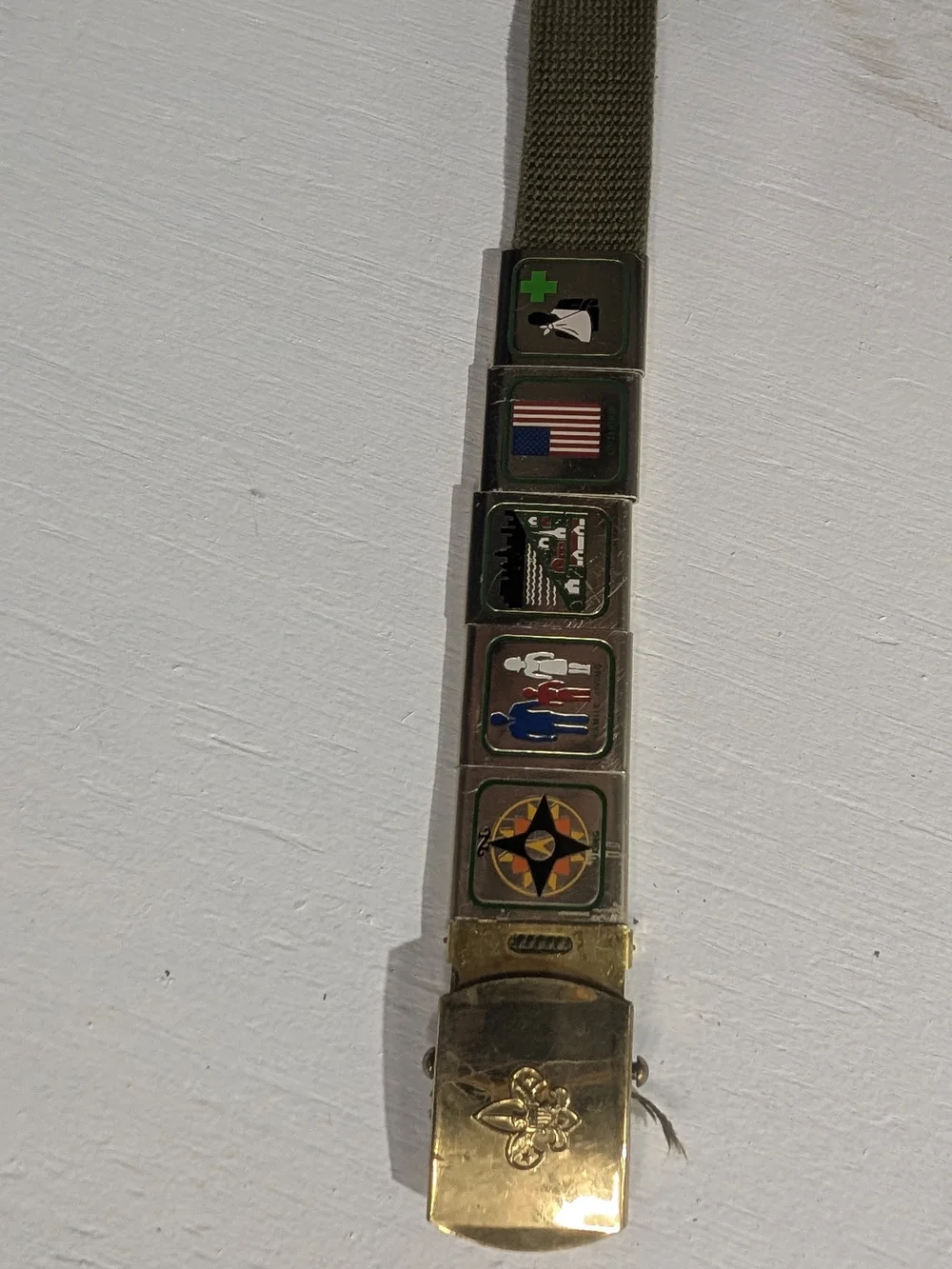 Boy Scouts Of America Vintage Uniform Belt With 5 Merit Badges